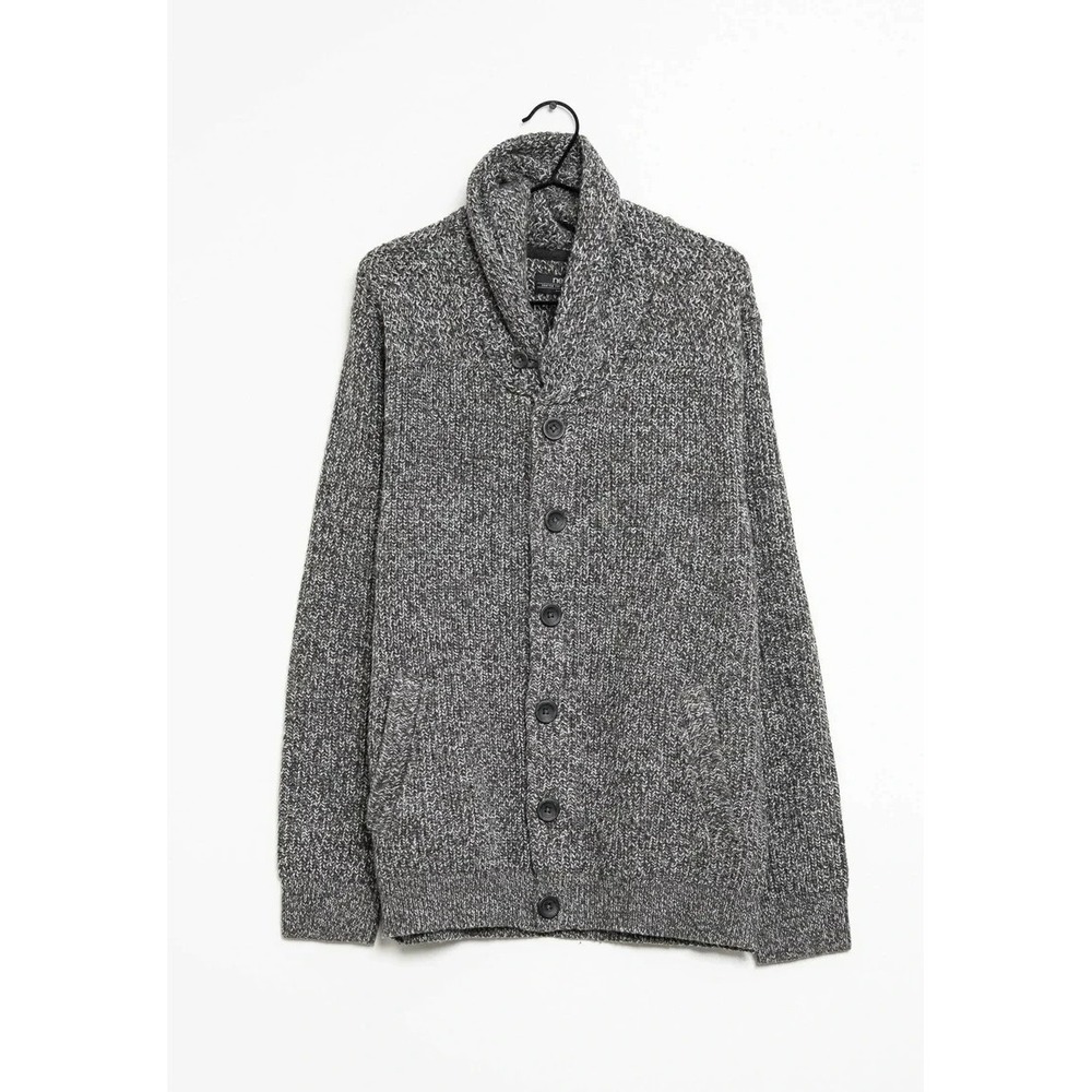 Abercrombie & Fitch Knit Cardigan Women's Large Blue Ribbed Classic Shawl Collar